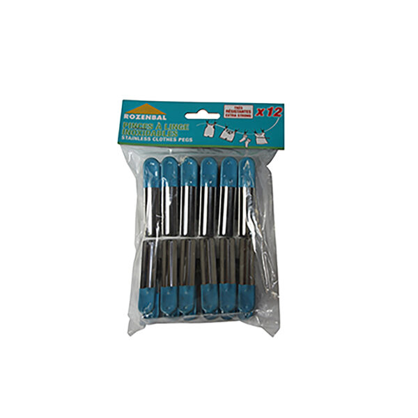 12 pinces à linge inox avec bi-matière