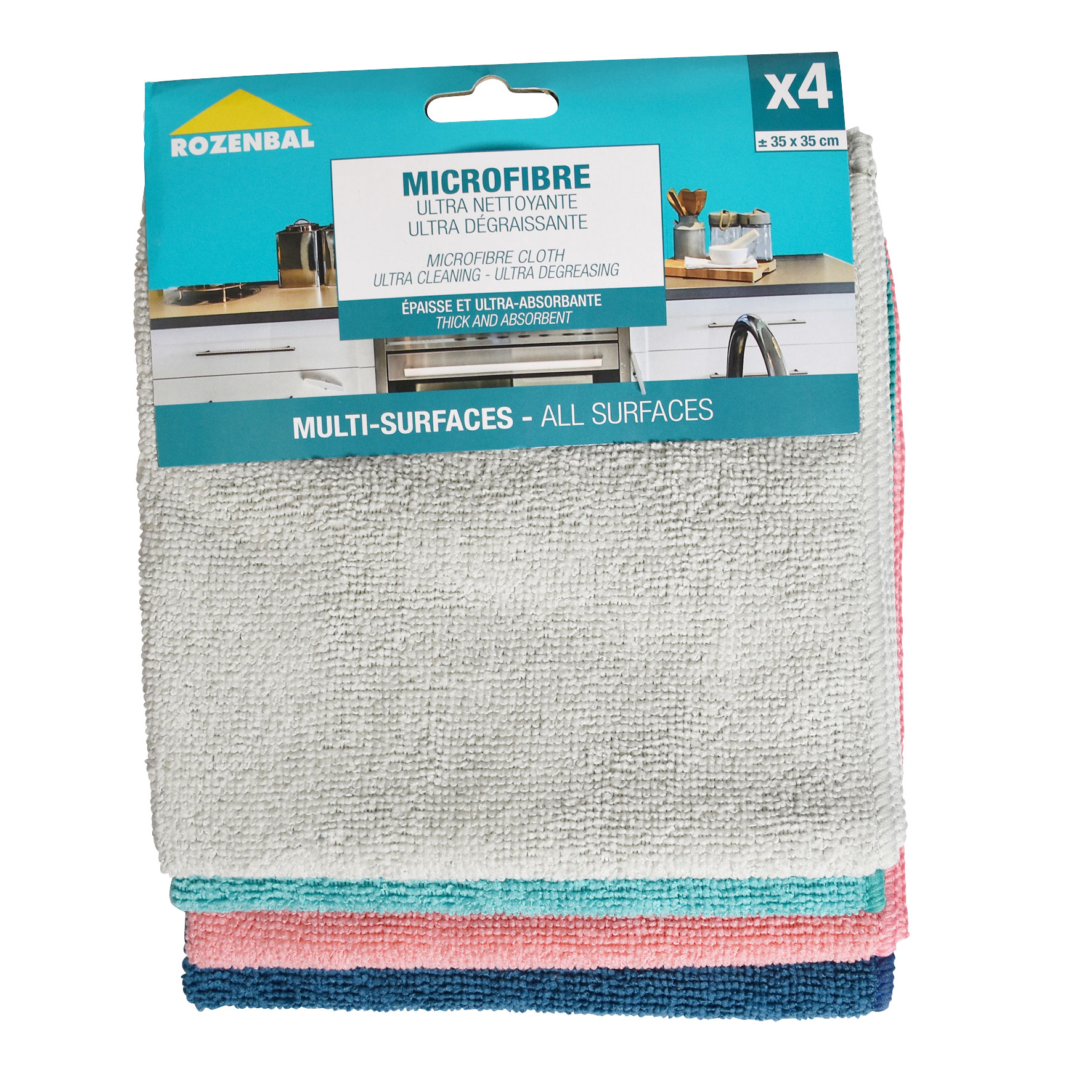 Lavettes WONDER Microfibre 4 Couleurs· RESSOL MICROFIBRE