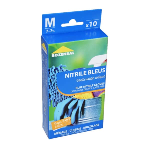 Gants Nitrile Bleus x10 Rozenbal