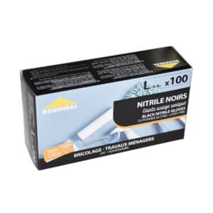Gants nitrile Noirs x100 Rozenbal
