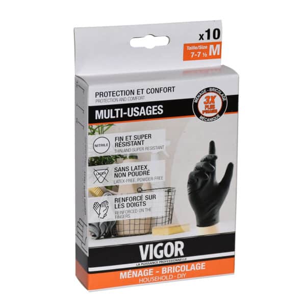 Gant Multi-usages Nitrile Noirs - VIGOR